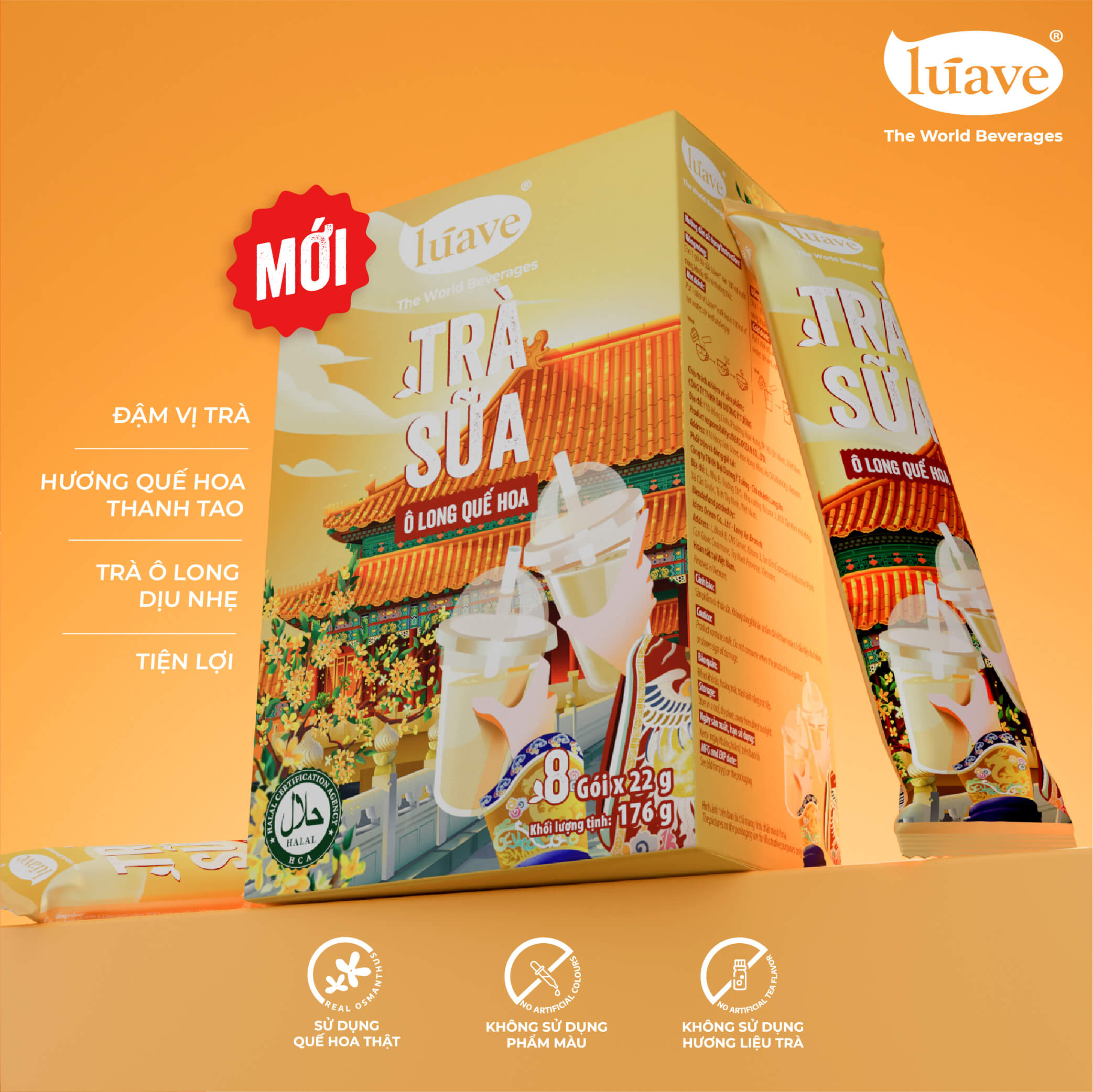 Trà Sữa Hòa Tan Premium Ô Long Quế Hoa Lúave – Hương quế hoa thanh tao, tinh hoa trà Ô Long trong từng ly trà sữa