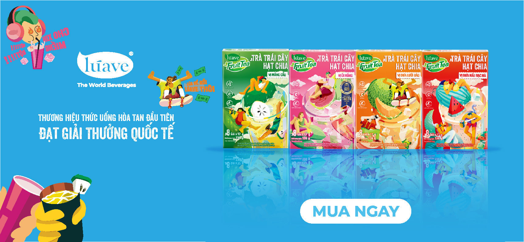 Trà trái cây hạt chia Lúave – Chuẩn gu sành vị, thanh mát tự nhiên