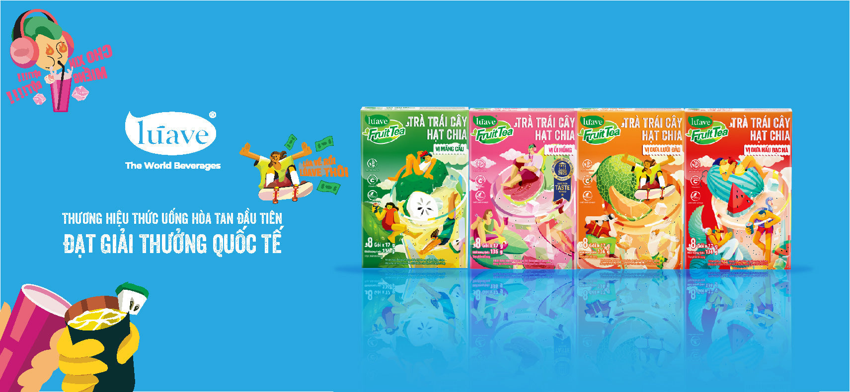 TRÀ TRÁI CÂY HẠT CHIA LÚAVE - CHUẨN GU SÀNH VỊ, THANH MÁT TỰ NHIÊN